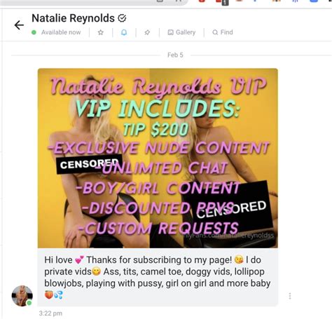 natalie reynolds nud|Natalie Reynolds OnlyFans, Instagram & TikTok 